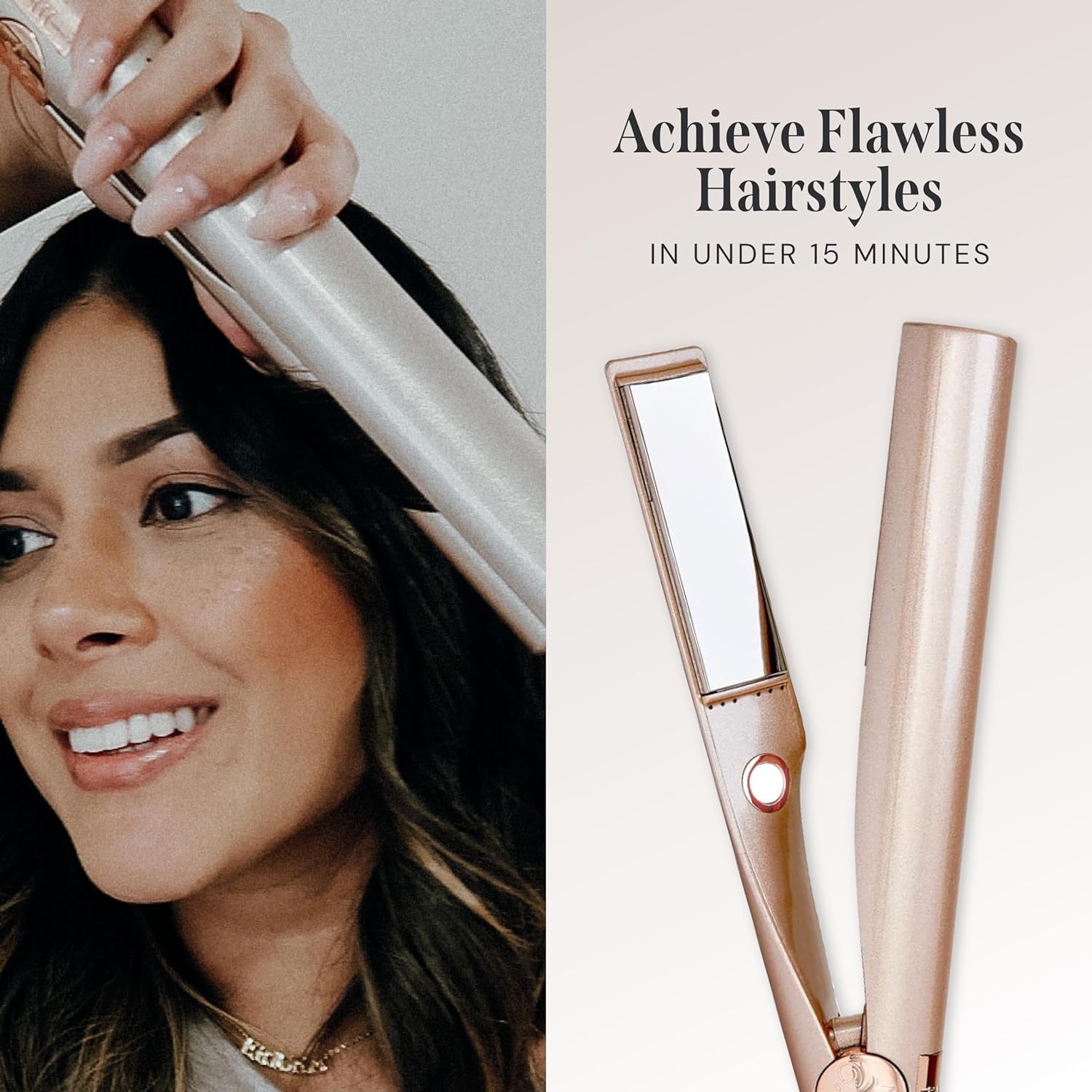 Advanced Curling & Flat Iron Duo, Titanium Plates, All-in-One Styling Tool, Automatic Shut Off - Effortlessly Achieve Long-Lasting Curls, Waves, Smooth, Straight Hair with Ease