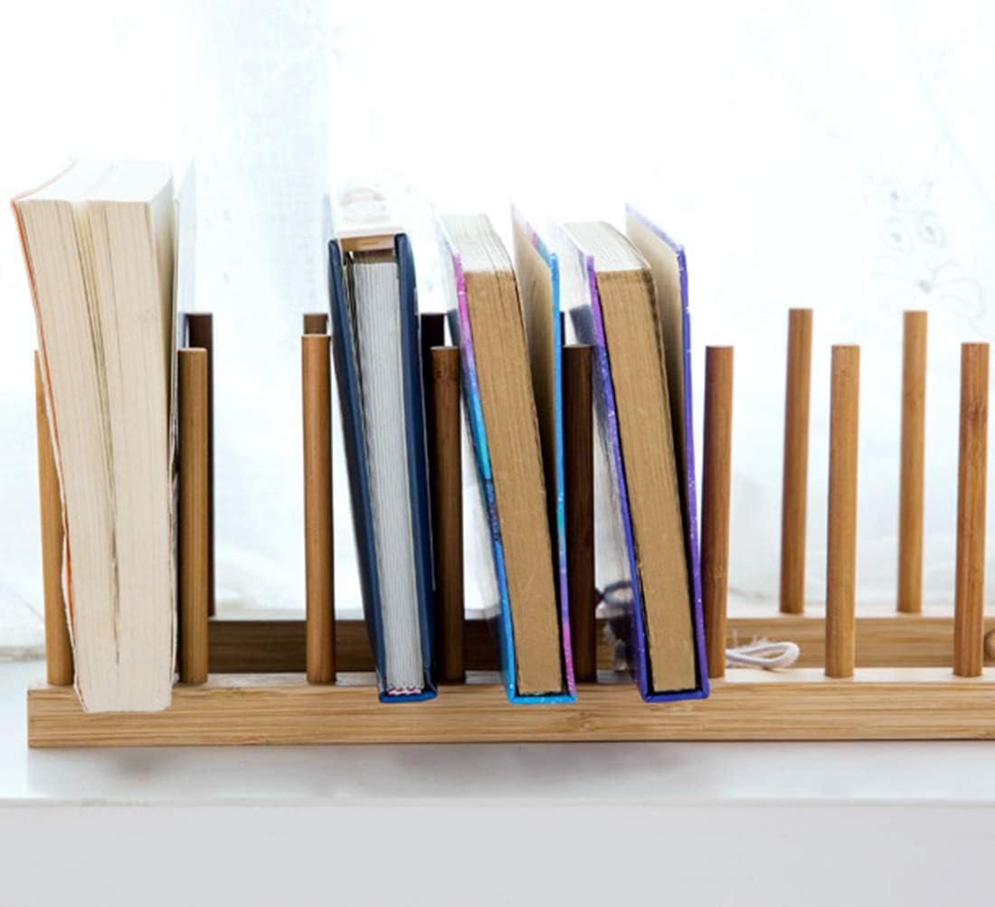 Set of 6 Bamboo Dish Rack - 3/6/8 Slots Wooden Plate Rack Stand Pot Lid Holder Dish Drying Rack for Dish, Bowl, Cup, Cutting Board and More