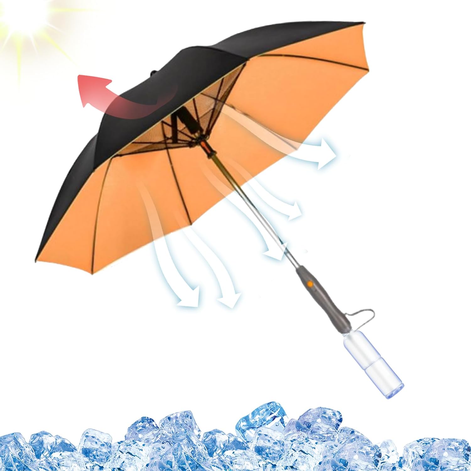 Portable Misting Fan Umbrella With UV Protection