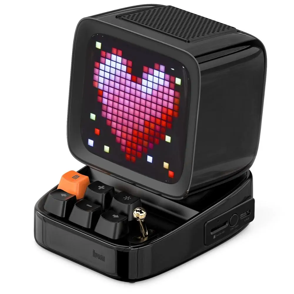 Retro Pixel Art Bluetooth Portable Speaker and Alarm Clock
