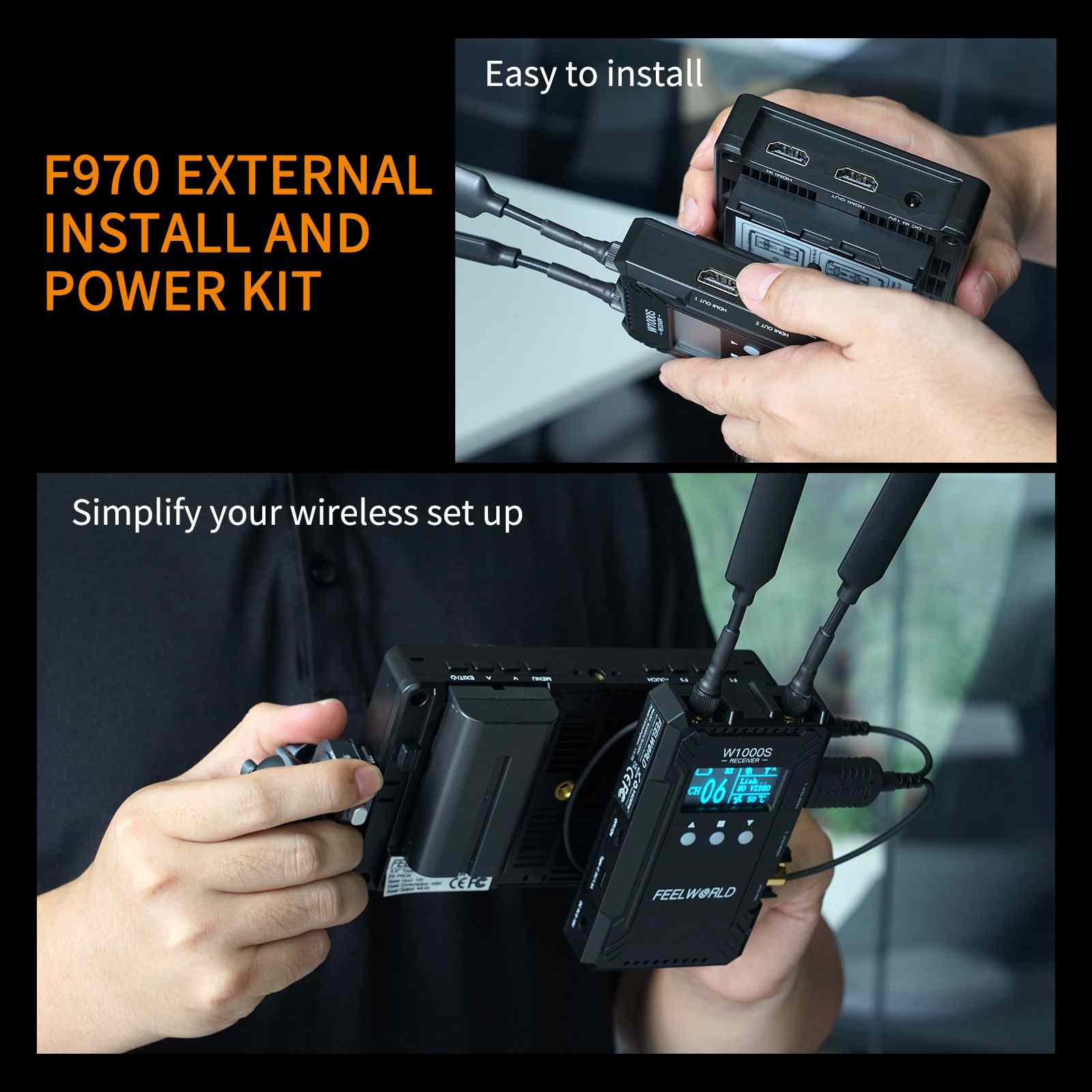 F5 PROX 5.5 Inch 1600nit High Bright DSLR Camera Field Monitor F970 Install and Power Kit