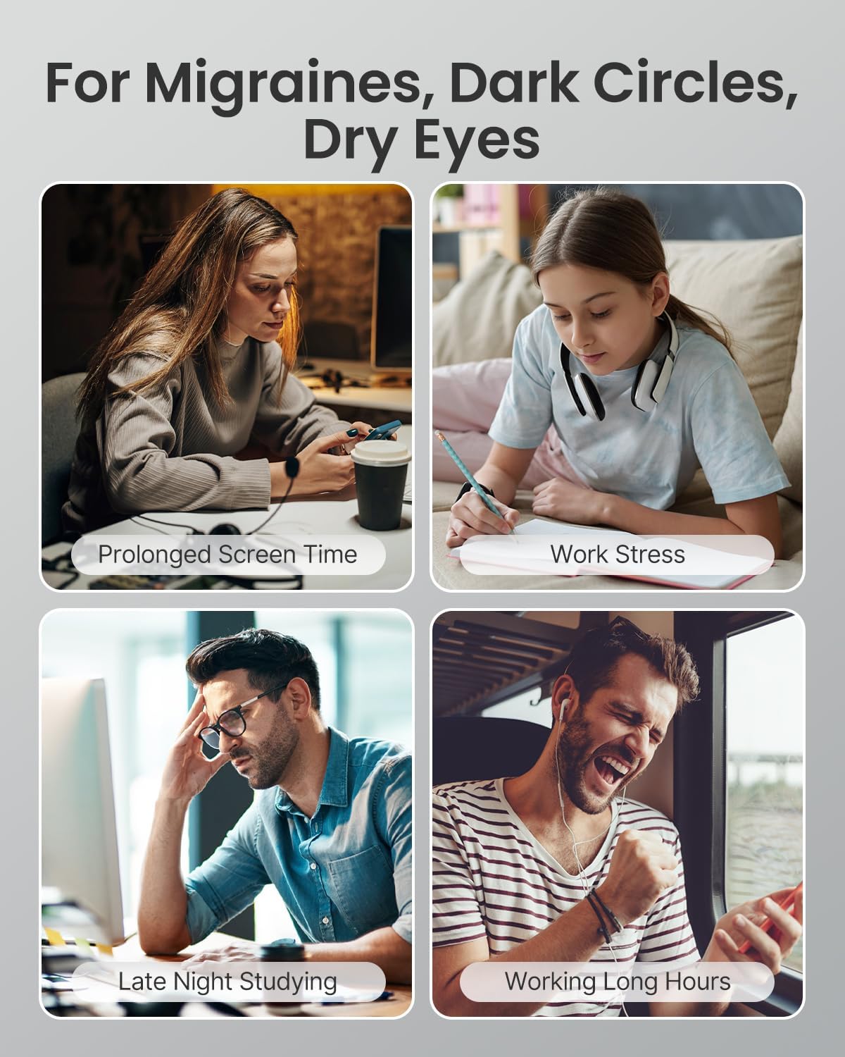 Eye Massager with Heat, Face Massager, Heated Eye Mask with Bluetooth Music