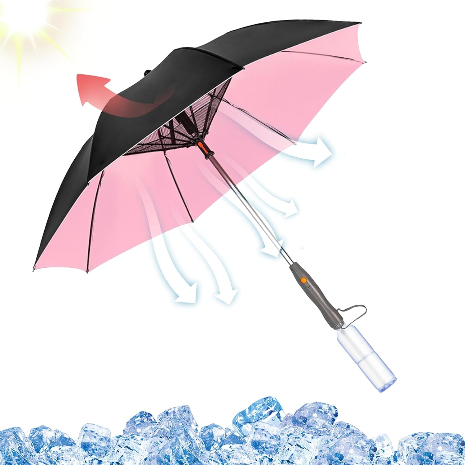 Portable Misting Fan Umbrella With UV Protection