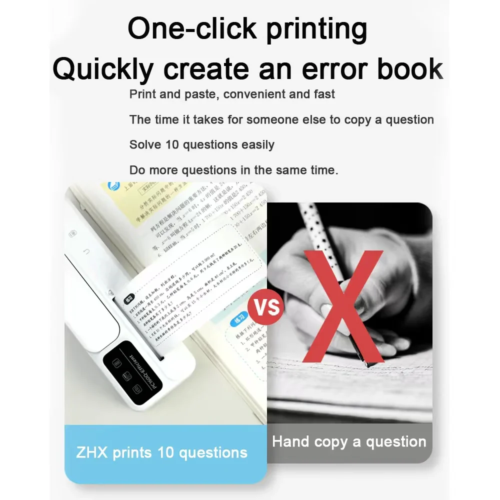 Efficient Portable Thermal Photo Printer mini camera printer with thermal sticker paper