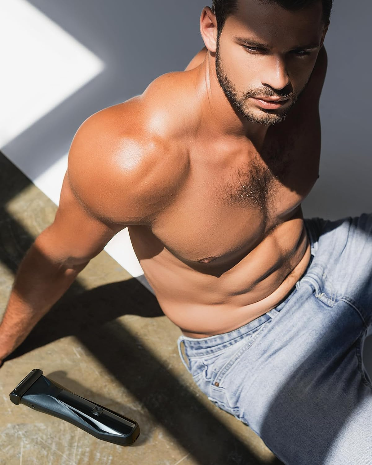 Ball Trimmer Men, 2-in-1 Body Shaver Pubic Hair Trimmer for Men Manscape Trimmer Body Hair Trimmer Ball Shaver Body Groomer Dual-Head Ceramic Trimmer & Foil Blades IPX7 Waterproof