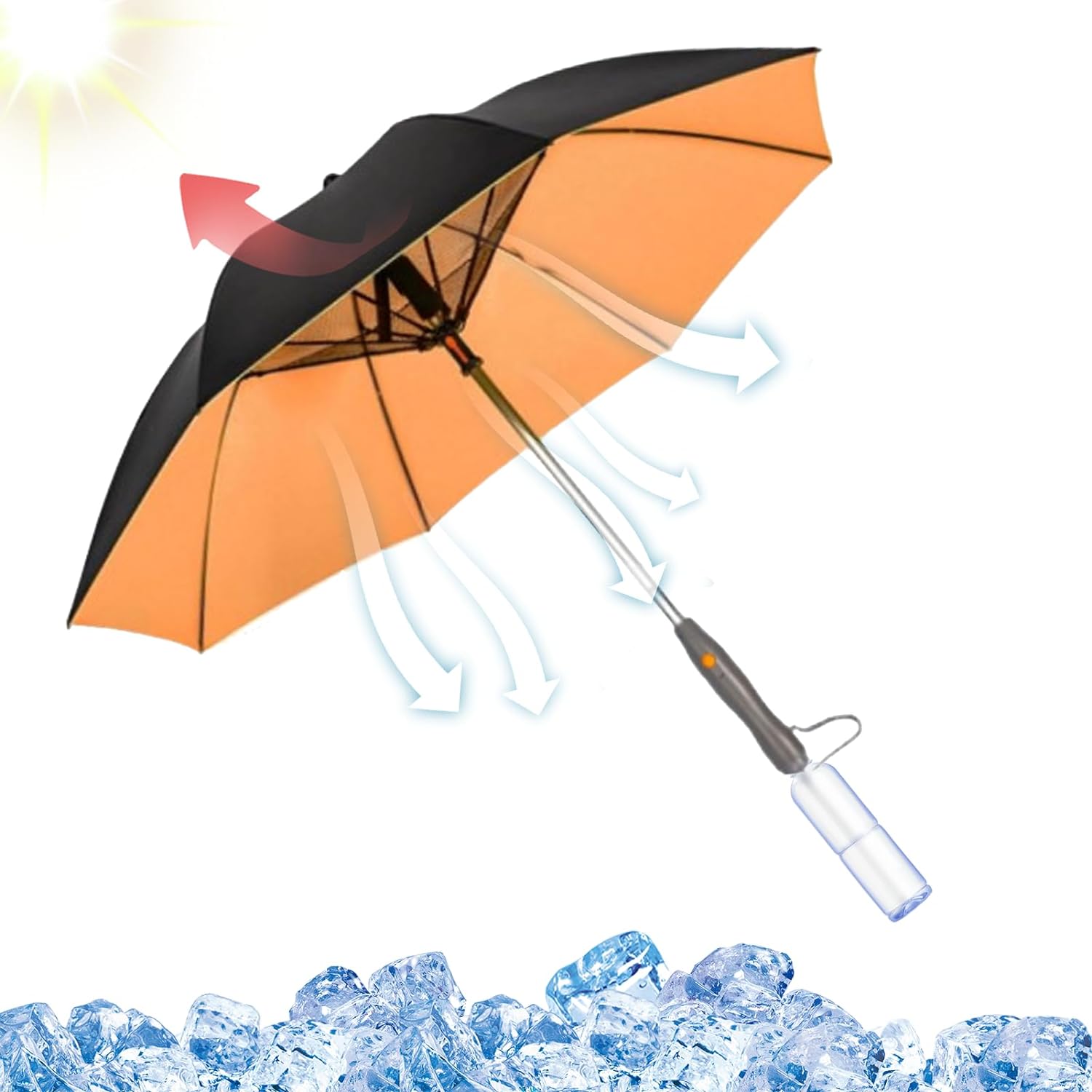 Portable Misting Fan Umbrella With UV Protection