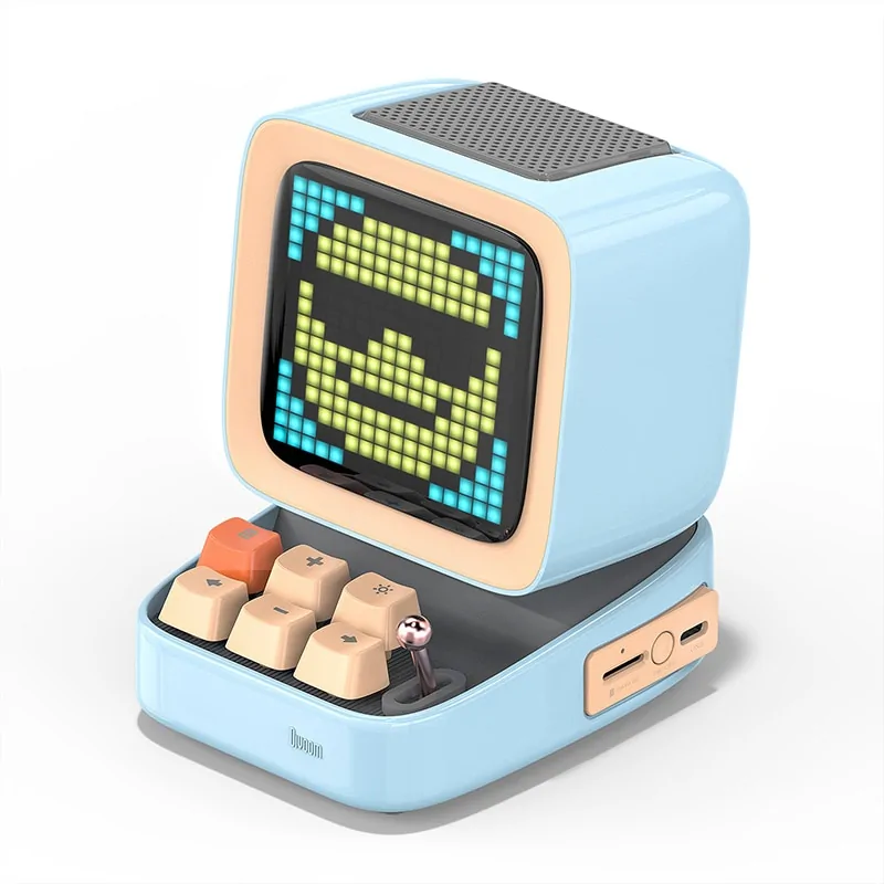Retro Pixel Art Bluetooth Portable Speaker and Alarm Clock