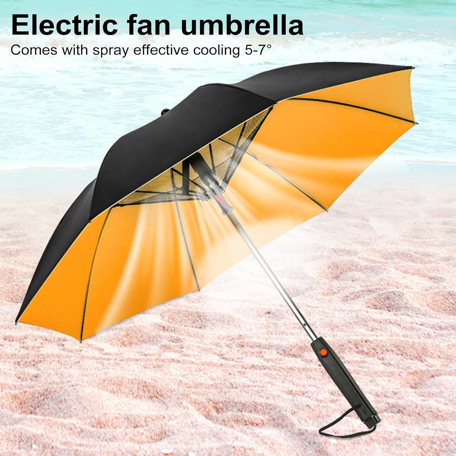 Portable Misting Fan Umbrella With UV Protection