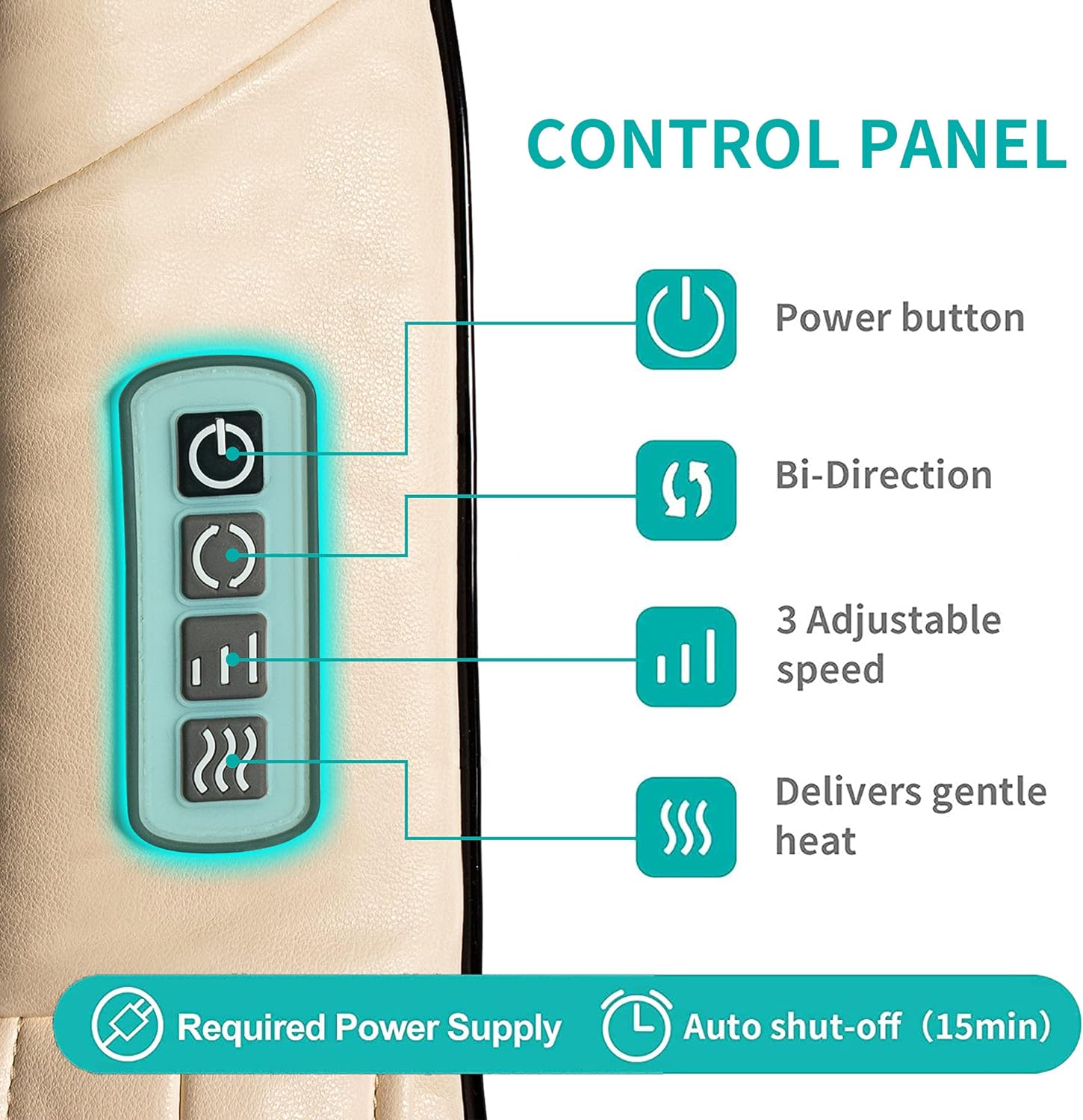 Shiatsu Neck and Back Massager with Soothing Heat,  Electric Deep Tissue 3D Kneading Massage Pillow