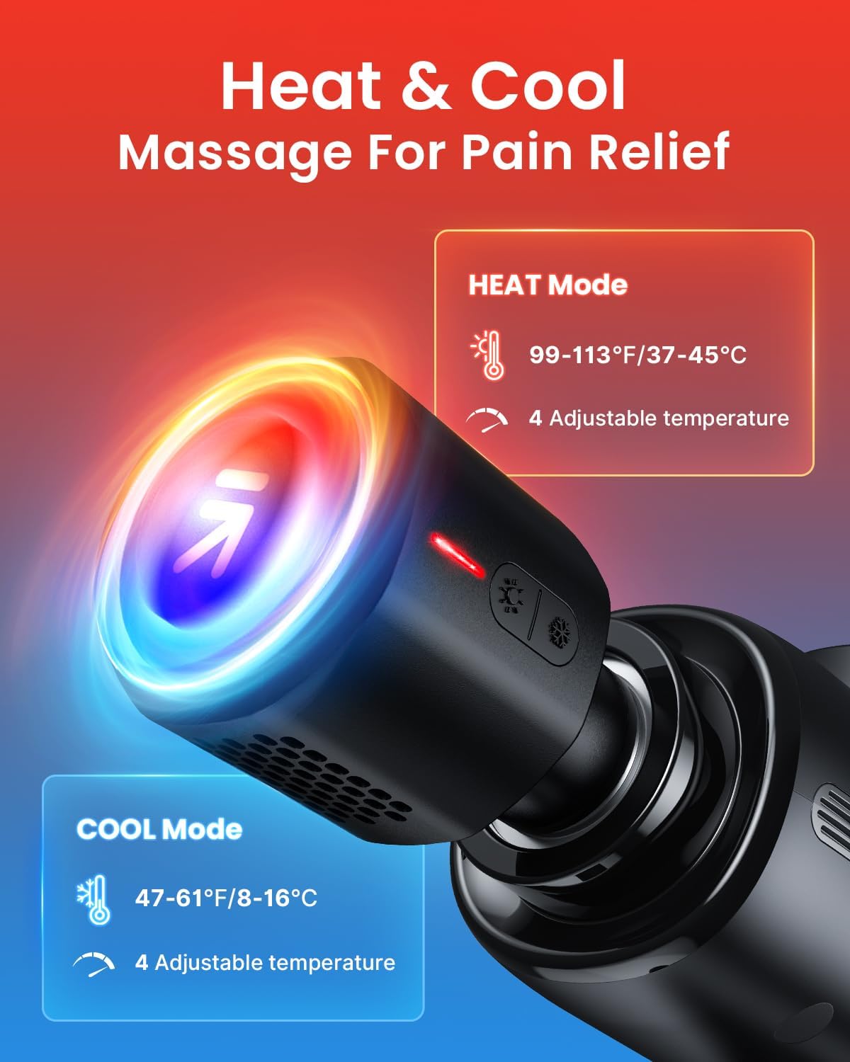 Thermacool Massage Gun Deep Tissue with Heat and Cold Head