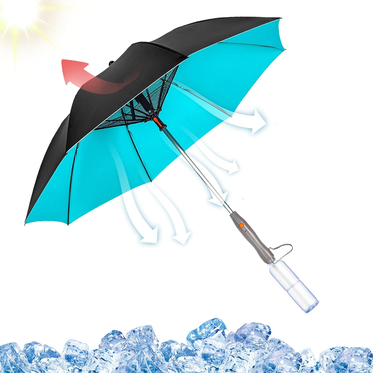Portable Misting Fan Umbrella With UV Protection