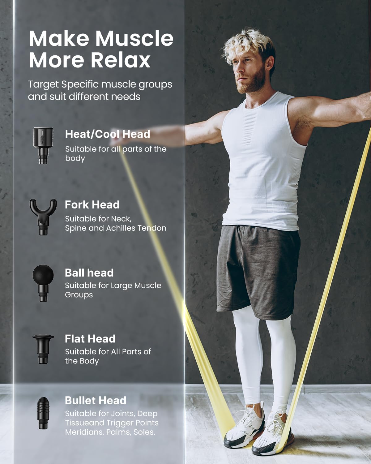 Thermacool Massage Gun Deep Tissue with Heat and Cold Head