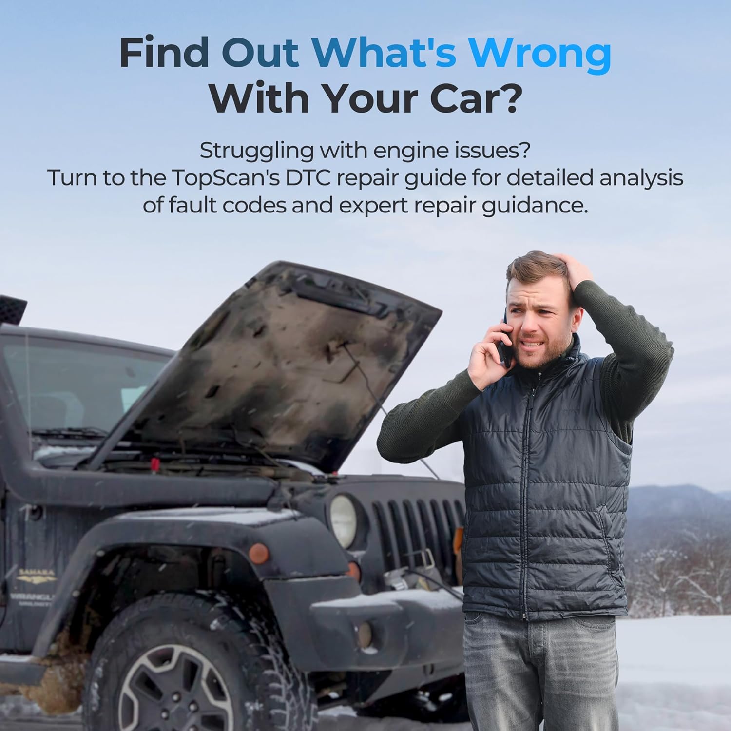 TopScan OBD2 Scanner Bluetooth, Bi-Directional Scanner Wireless All System Diagnostic Tool for iOS & Android