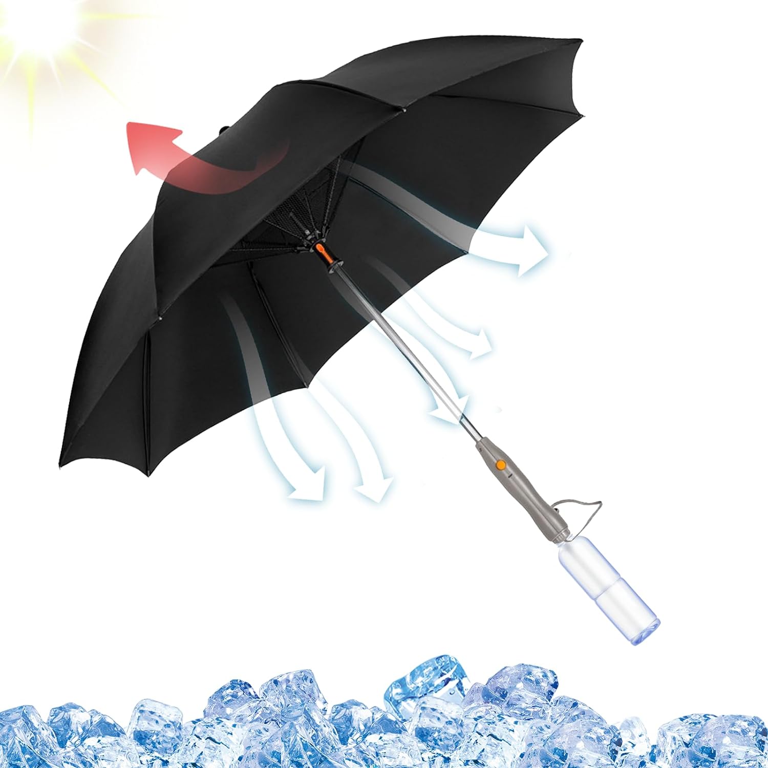 Portable Misting Fan Umbrella With UV Protection