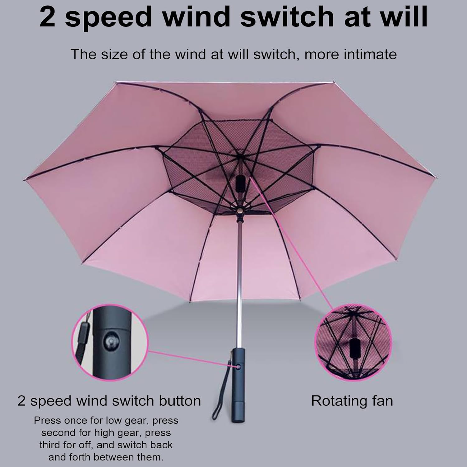 Portable Misting Fan Umbrella With UV Protection