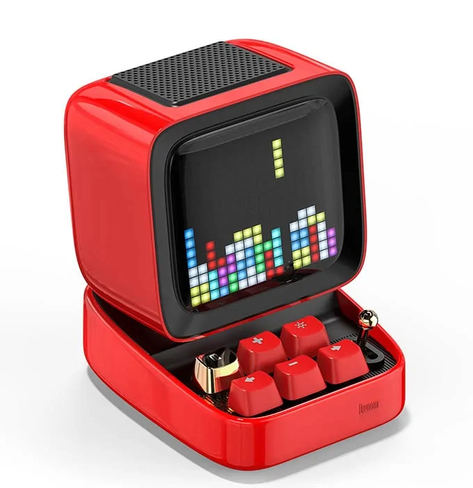 Retro Pixel Art Bluetooth Portable Speaker and Alarm Clock