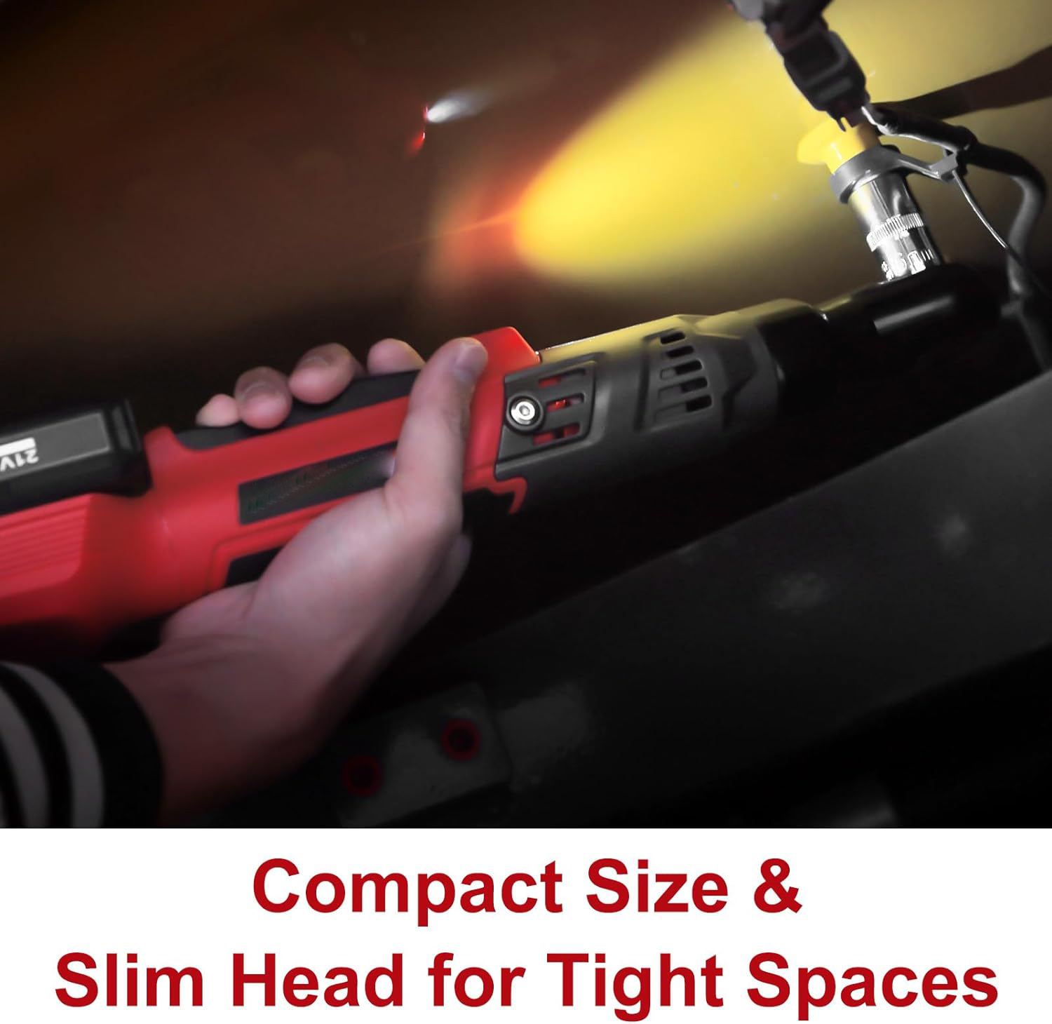 Cordless electric ratchet wrench Set, 3/8 inch 12V electric ratchet tool kit with 2 packs 2000mAh lithium-ion batteries and charger