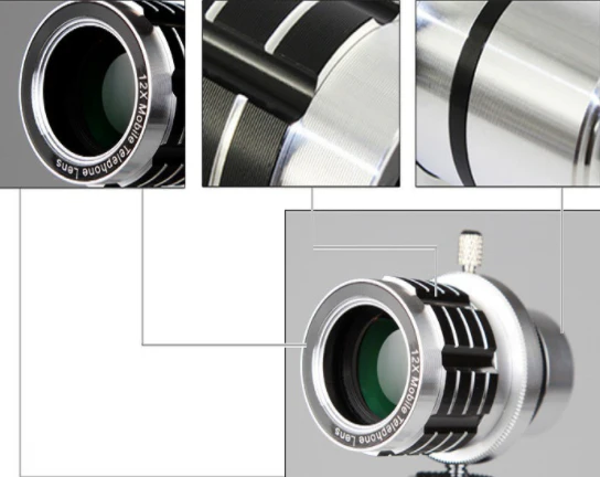 12X mobile telescope general 12 times long focal camera lens with three foot travel universal omnipotent