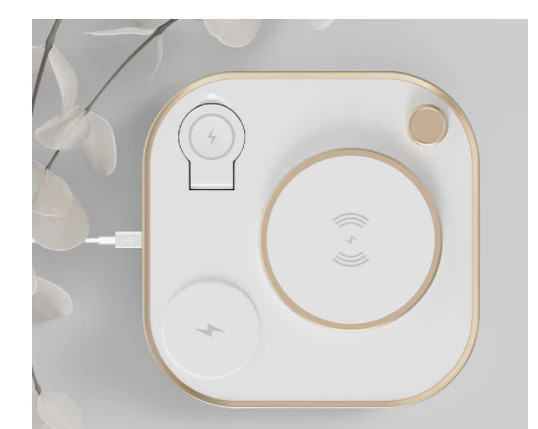 Three-in-one Wireless Magnetic Charger 15W Fast Charging Desk Lamp Suitable For Mobile Phone Watch Headset