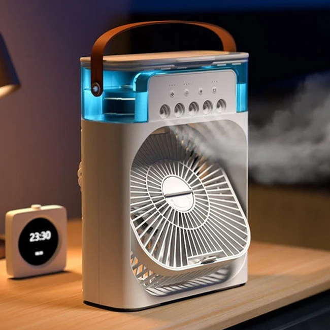Portable Air Conditioners - Small Portable AC Quiet Personal Air Cooler,USB Powered Desktop Cooling Fan, 1/2/3 H Timer, 3 Speeds,360°Adjustment，Only cool and not damp~