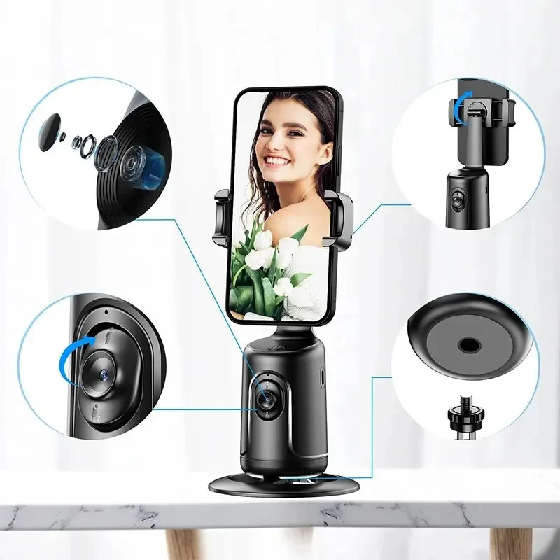 360 Auto Face Tracking AI Smart Gimbal Auto Phone Holder For Smartphone Video Vlog Live Stabilizer Tripod