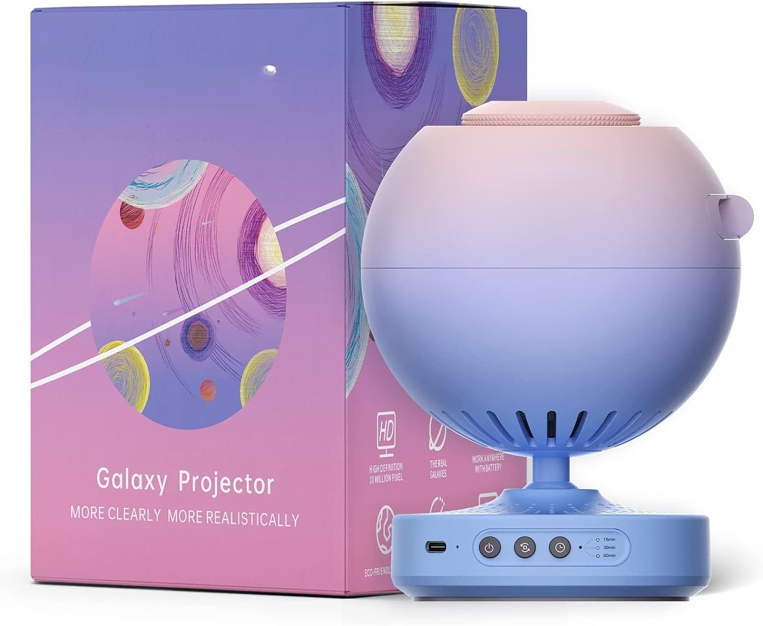 Galaxy Star Projector for Bedroom with Replaceable Optical Film Discs