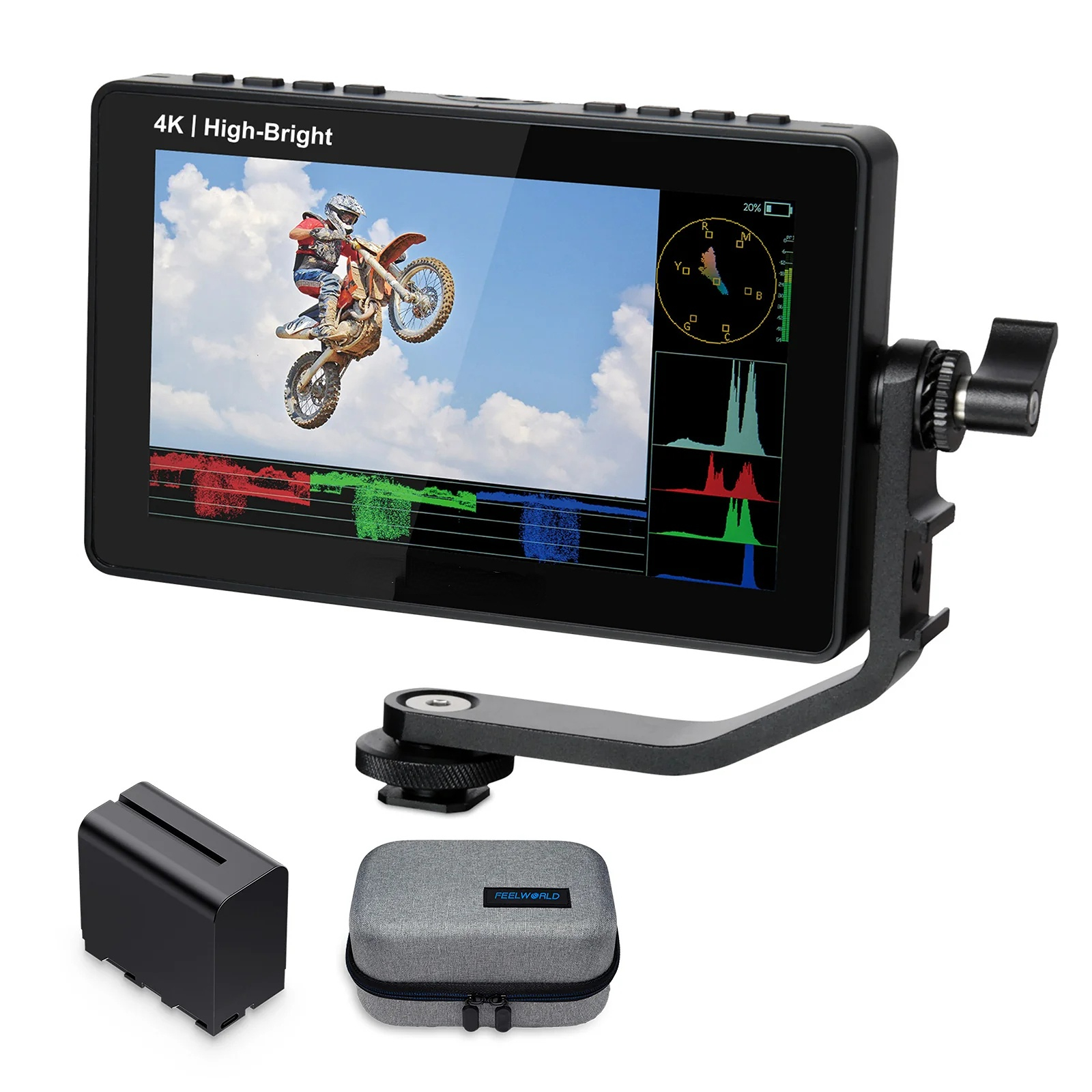 F5 PROX 5.5 Inch 1600nit High Bright DSLR Camera Field Monitor F970 Install and Power Kit