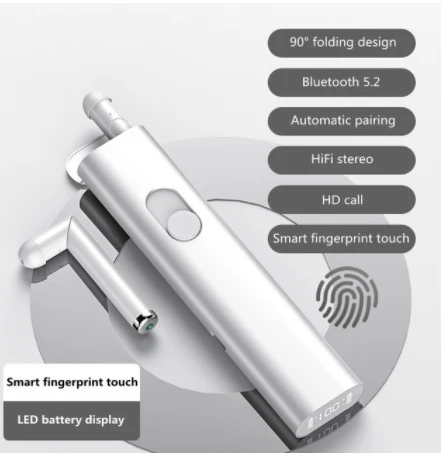 Foldable TWS Bluetooth Headset Innovative Shape Large Battery No Pain For A Long Time