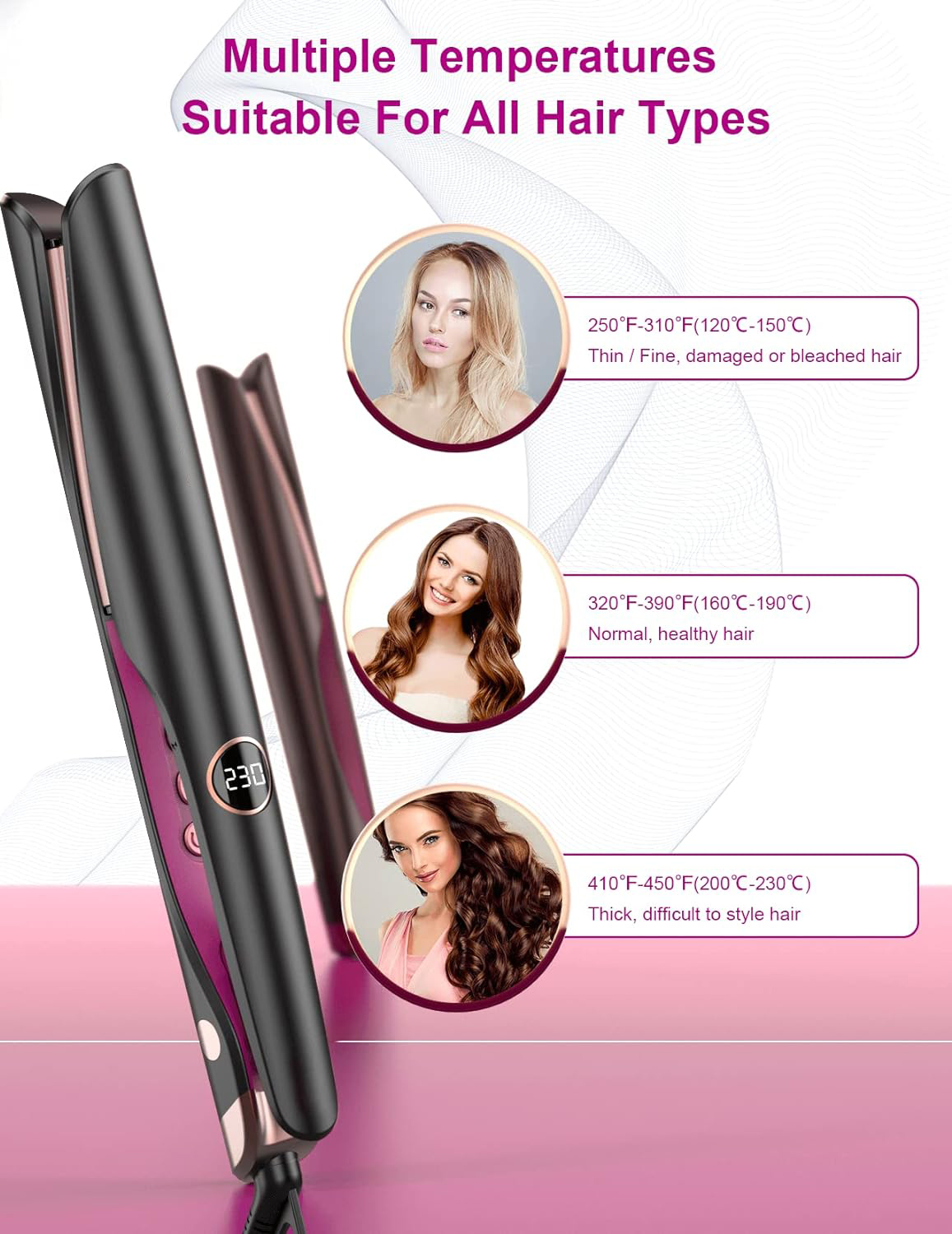Hair Straightener Flat Curling Iron: Straightener and Curler 2 in 1 - Twist Straightening Curling Iron Combo for Curl Wave Straighten Women Hair - 1 Inch Dual Voltage