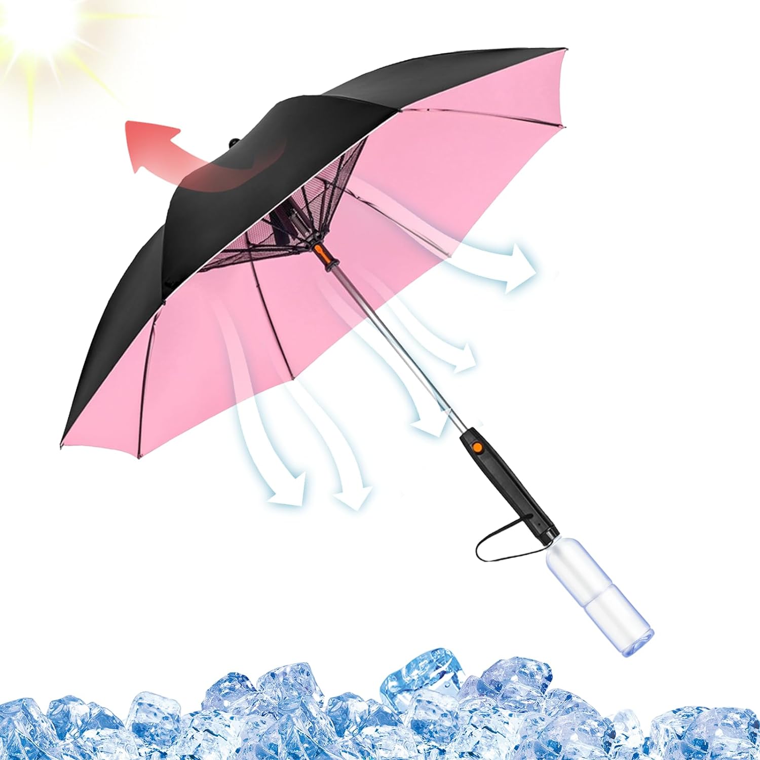 Portable Misting Fan Umbrella With UV Protection