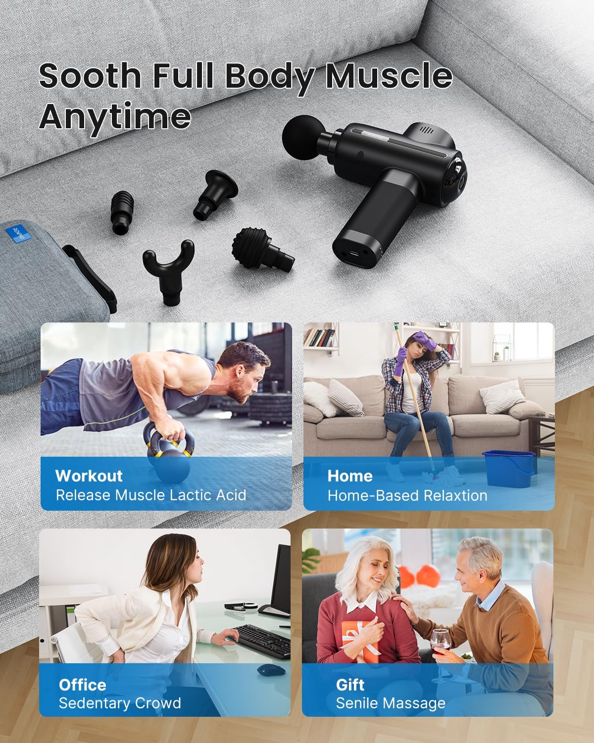 Thermacool Massage Gun Deep Tissue with Heat and Cold Head