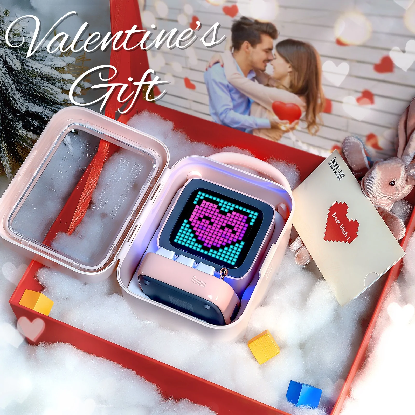 Retro Pixel Art Bluetooth Portable Speaker and Alarm Clock