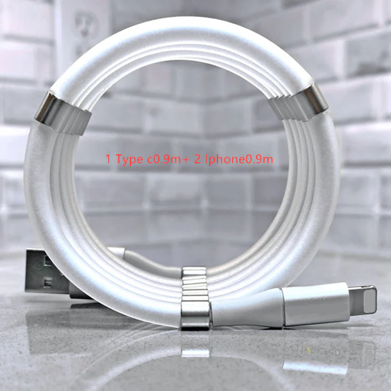 Magnetic USB Data Cable easy to Arrange For I Phones Type-C and Micro
