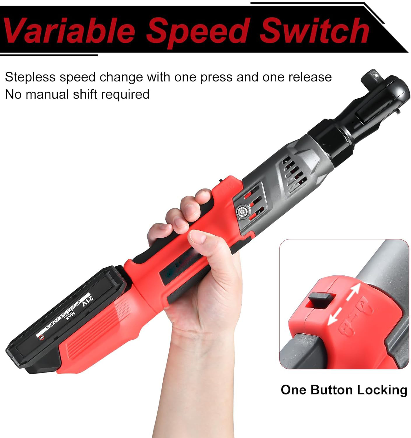 Cordless electric ratchet wrench Set, 3/8 inch 12V electric ratchet tool kit with 2 packs 2000mAh lithium-ion batteries and charger