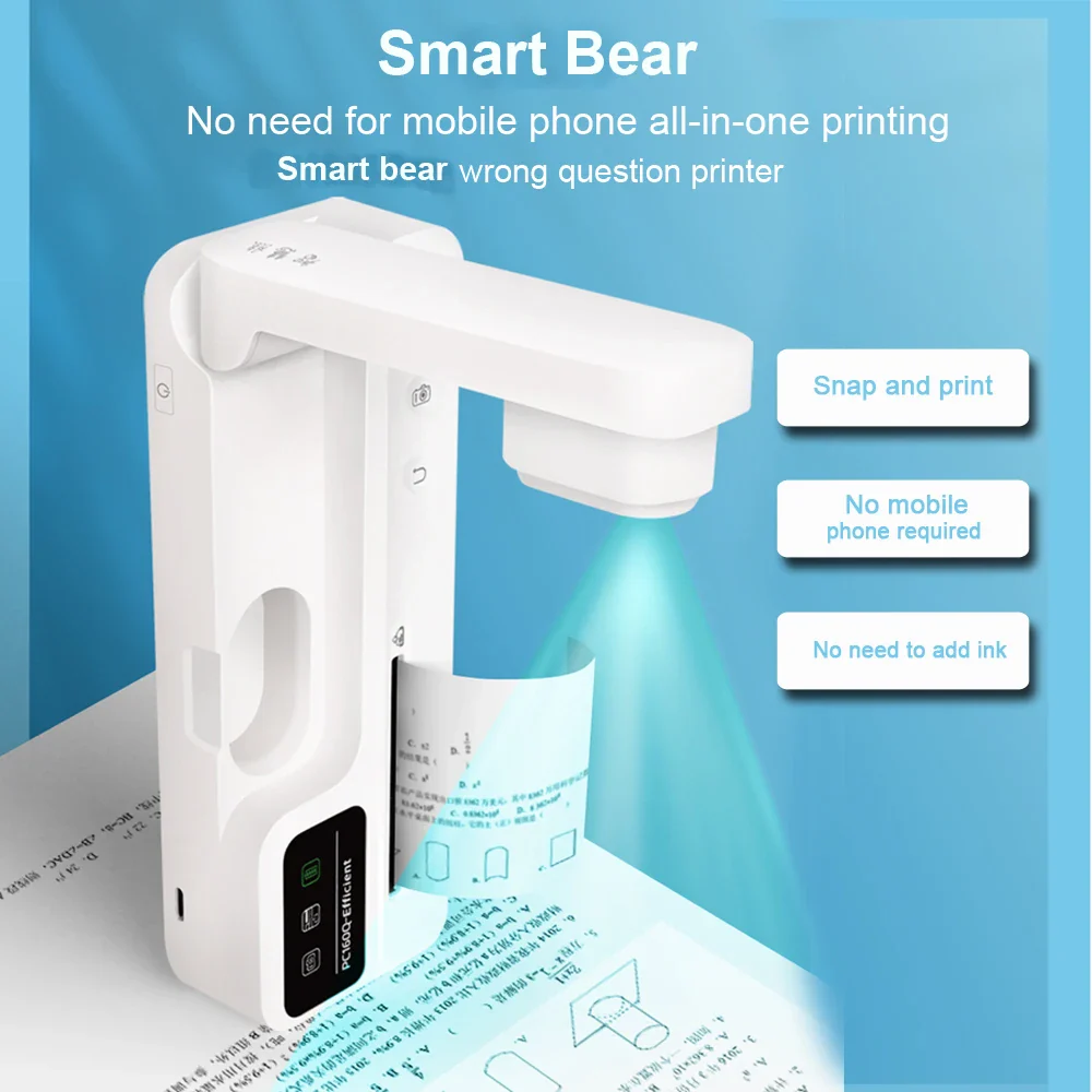 Efficient Portable Thermal Photo Printer mini camera printer with thermal sticker paper