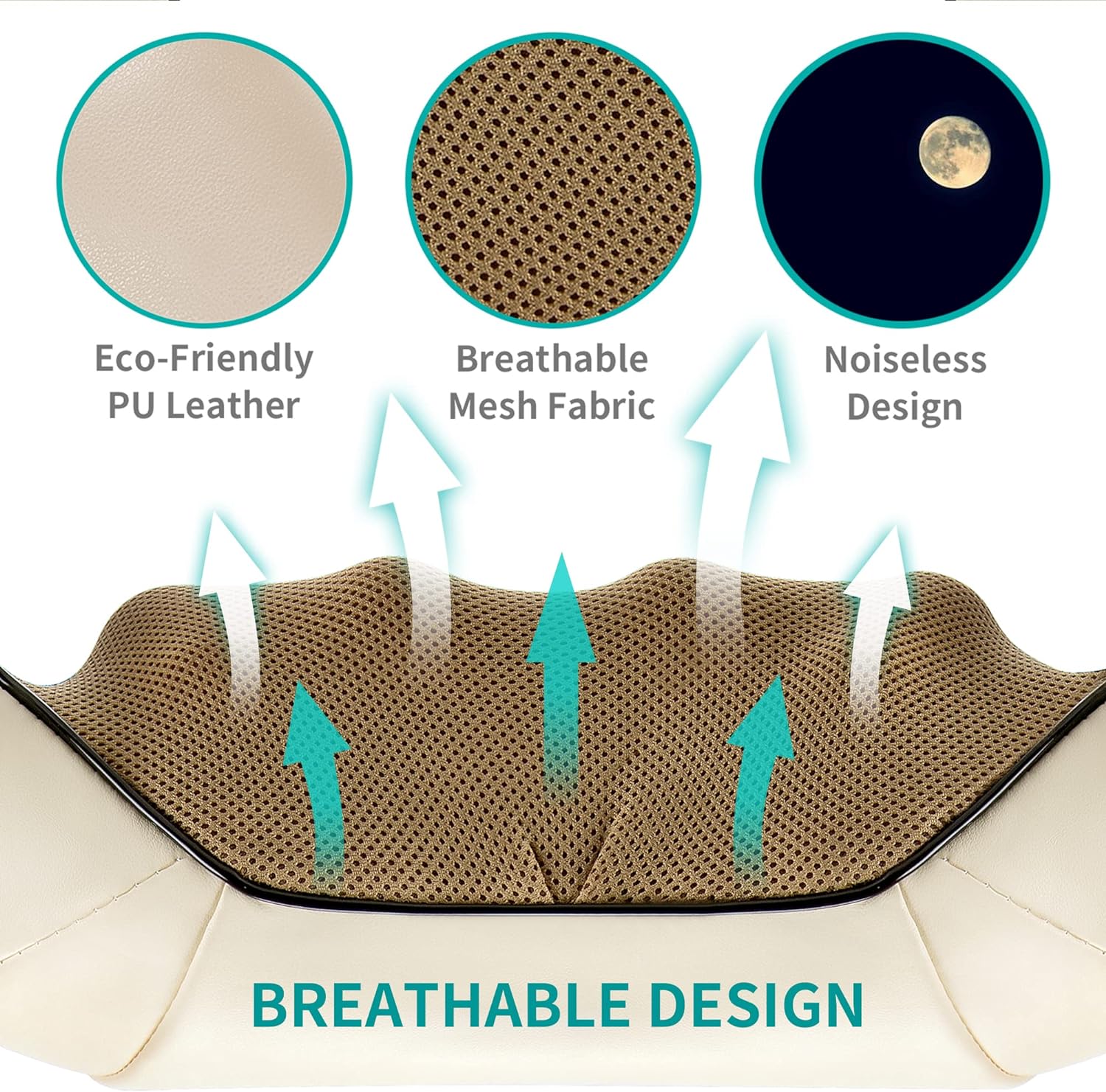 Shiatsu Neck and Back Massager with Soothing Heat,  Electric Deep Tissue 3D Kneading Massage Pillow