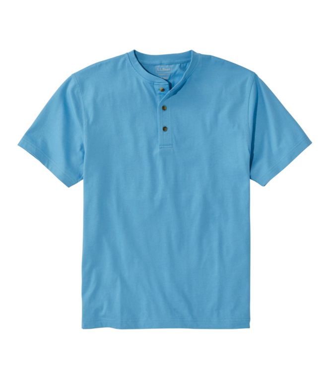 Men's Carefree Unshrinkable Tee, Traditional Fit, Henley