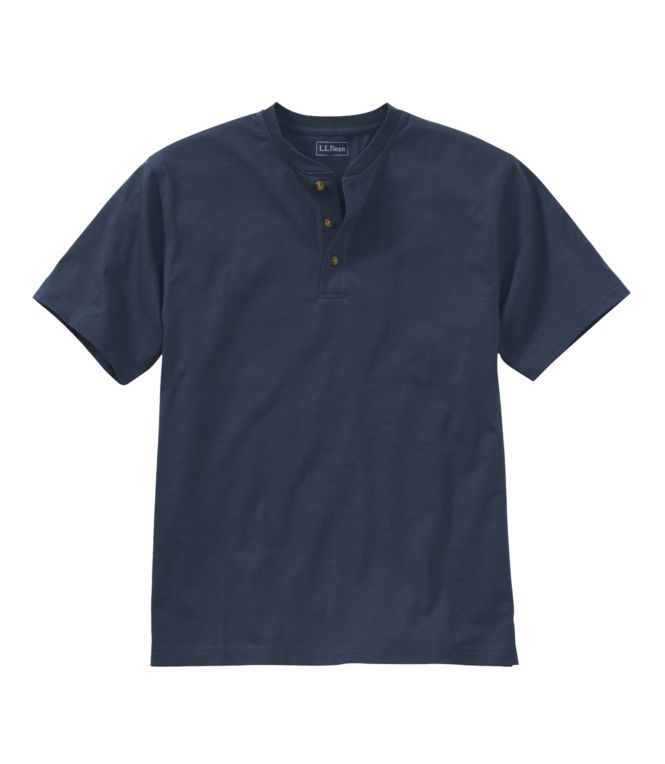 Men's Carefree Unshrinkable Tee, Traditional Fit, Henley