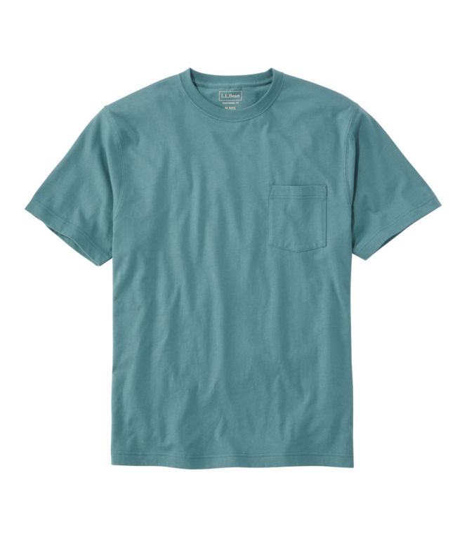Men's Carefree Unshrinkable Tee with Pocket, Traditional Fit