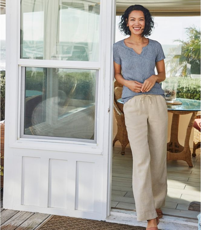 Women's Premium Washable Linen Pull-On Pants