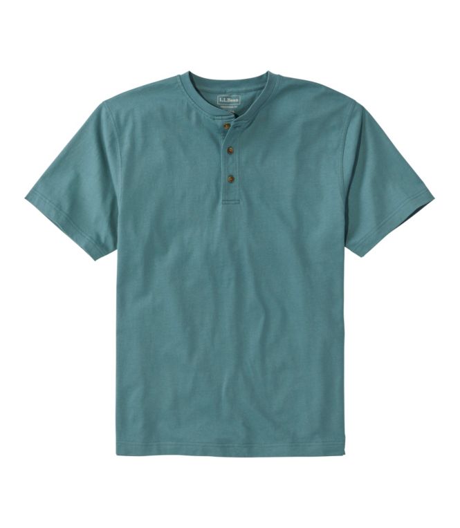 Men's Carefree Unshrinkable Tee, Traditional Fit, Henley