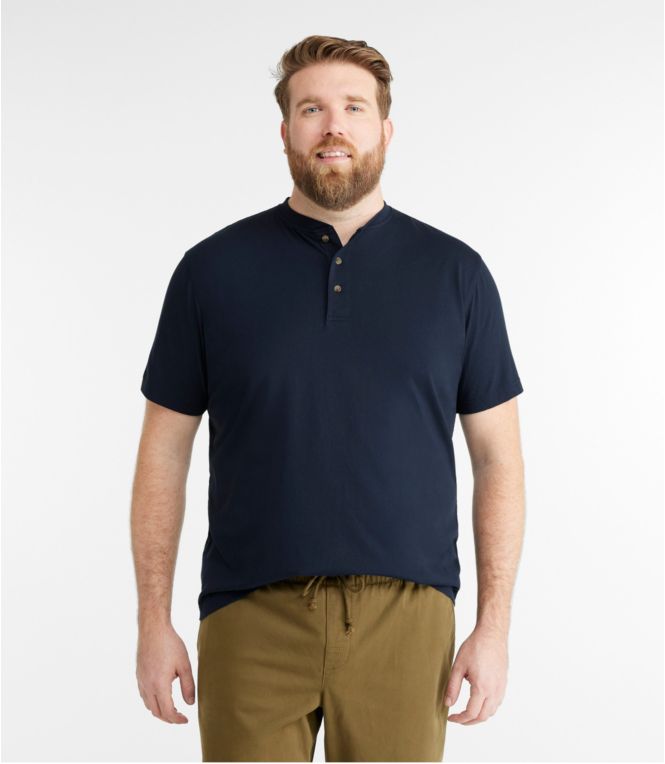 Men's Carefree Unshrinkable Tee, Traditional Fit, Henley