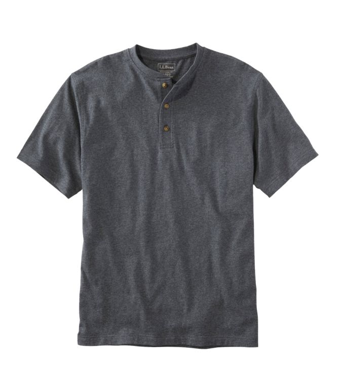 Men's Carefree Unshrinkable Tee, Traditional Fit, Henley