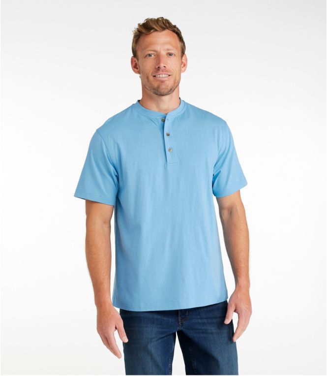 Men's Carefree Unshrinkable Tee, Traditional Fit, Henley