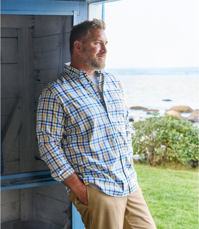 Men's Wrinkle-Free Kennebunk Sport Shirt, Traditional Fit Check