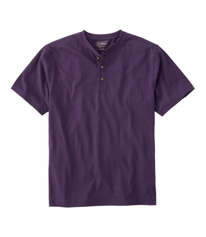Men's Carefree Unshrinkable Tee, Traditional Fit, Henley
