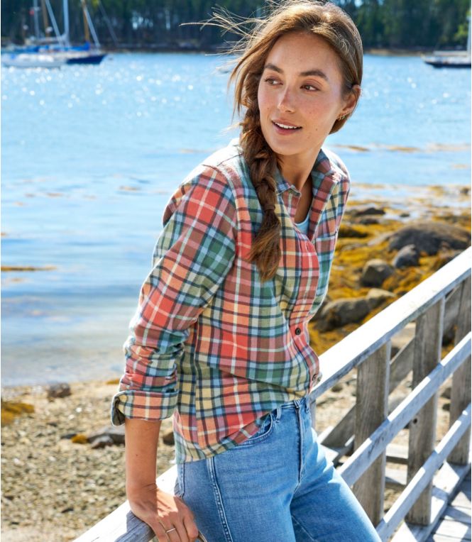 Women's Scotch Plaid Flannel Shirt, Relaxed