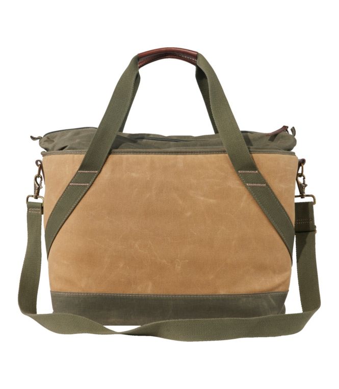 Insulated Waxed-Canvas Tote, Large