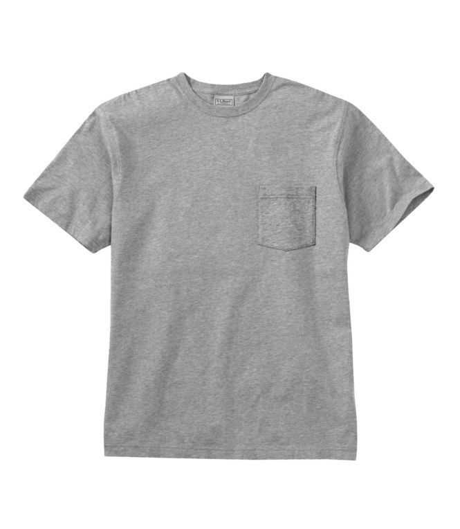 Men's Carefree Unshrinkable Tee with Pocket, Traditional Fit