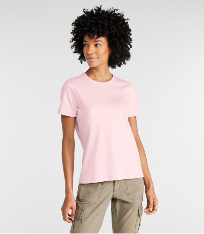 Women's Pima Cotton Tee, Short-Sleeve Crewneck